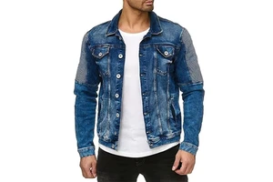 High Quality Denim Jacket Men Fashion Cotton Jean Jacket Manufacturer Vintage Washed Denim Jacket Custom Design Streetwear Jeans