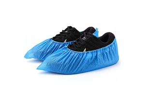 Health and Safety Disposable CPE Anti Slip Non Sterile Durable Protective Isolation Shoe Covers for Food Industry Wholesale