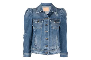 Women's Winter Denim Jacket Raw Breathable Light Blue Turn-down Collar High Quality