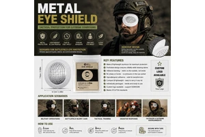 Rhino Rescue Wholesale OEM Metal Eye Shield Cover Breathable Metal Ventilated Eye Shield Tactical Combat Aluminum Eye Shield