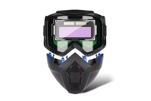 Comfortable Full Face Automatic Darkening Lens Welding Mask Protective Safety Mask, Breathable Dustproof with Sponge Pad
