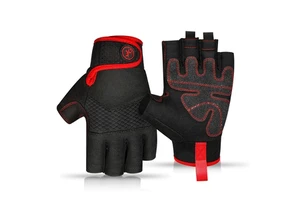 5MM Half-Finger Safety Gloves Wear-Resistant Microfiber Anti-Slip & Anti-Vibration for Men Women in Machinist Construction Work