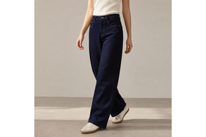 Faux Denim Thick Corduroy Plain Dyed Solid Straight Leg Pants Mid Waist Cotton Polyester Zipper Casual Autumn Winter Women Pants
