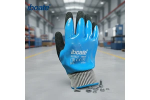 Waterproof Anti-cut Double Latex Foam Coated Safety Gloves Heavy Duty Industrial Work Excellent Grip Durability ANSI A9 F