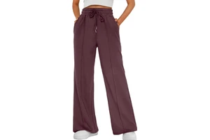 High-Waisted Women's Pants Modal Air Layer Fabric Yoga Sports Casual Straight-Leg Elastic Waist Wide-Leg Slimming Loose Fit