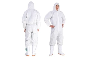 Junlong Factory Disposable Non-woven Breathable Lightweight Cleanroom Coverall Kit Waterproof Anti-static ISO13485 Certified