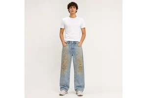 Men's 14oz Heavyweight 100% Cotton Vintage Mud Wash Jeans Distressed Denim Pants Oversized Streetwear Baggy Jeans Manufacturer