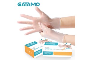 GV4 Anti-Cut & Anti-Static Powder Free Disposable Gloves Hand Exam Safety Gloves in Transparent PVC Vinyl for Food Service