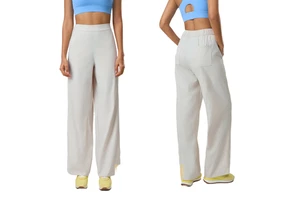Women's Outdoor Fitness Straight Wide Leg Pants High Waist Quick Dry Breathable Casual Yoga Leggings for Spring Summer