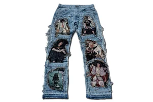 Quick Dry Casual Design Men's Trouser Plus Size Blend Featuring Cotton Jeans Pants Stretchable High Street Hip Hop Baggy Pant