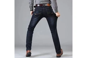 2025 Custom 100% Cotton Washed Men's Jeans Stylish Casual Straight Pants Paisley Hip Hop Breathable Denim Pants Premium Quality