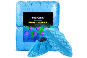 S&J Non Woven Plastic pp Pe Blue protection Shoe Covers Cpe Waterproof Medical Anti slip Disposable Shoe Cover for Hospital