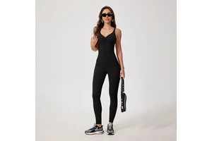 Women Jumpsuit with Zipper Outdoor Sports Jumpsuit Quick-drying Running Fitness Jumpsuit