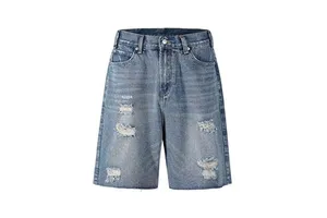 Summer Vacation Casual Fashion Washed Shorts Lightweight Loose Straight Leg Mid Waist Travel Men's Sports Shorts