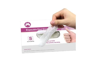 100PCS Jiamei Vinyl Disposable Examination Clear Safety Gloves with Anti-Slip & Water Proof Features CE Certified