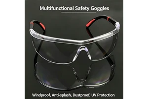 Adjustable Telescopic-Leg Safety Goggles Anti-Scratch PC Lens Labor Protection Gear for Laboratory Workshop Eye Protection