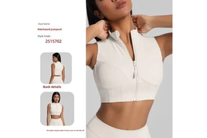 Women's Zipper High Support Sports Bra with Removable Chest Pad Crisscross Straps Breathable Spandex/Nylon for Running & Yoga