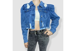 Own Design Bubble Long Sleeve Women Denim Jacket Coats