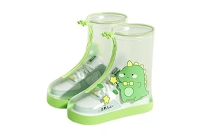 Children's Rain Boots Waterproof Anti Slip Rainproof Foot Covers Primary School Students' Thick High Tube Rain Boots Water Shoes