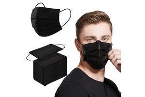 Disposable Black 3-Layer Non-Woven Medical Surgical Mask Antibacterial Protective Mask