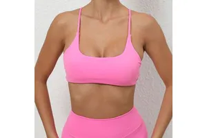 Wholesale Custom Logo Cross Back Women Fitness Sports Bra Top Gym Yoga Underwear Athletic Tight Workout Removable Chest Cushion