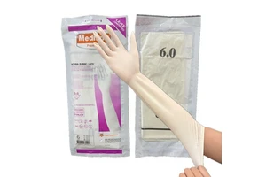 Hospital Disposable Sterile Long 40cm Latex Gloves Surgical Medical Gynaecology Gynecological Examination Latex Gloves