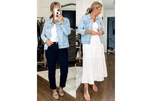 2025 Women's Basic Button Down Stretch Fitted Long Sleeves Denim Jean Jacket Comfortable Coats & Jackets Product