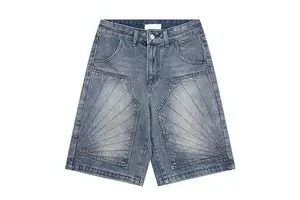 Party Wear Men's Distressed Denim Style Straight Denim Shorts Breathable Summer Shorts High Quality Distressed Shorts
