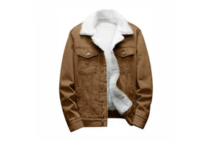 Men's Button Blue Winter Clothing Denim Jacket with Fur Style Coat Custom Denim Jeans and Jackets Sets for Men jacket for men