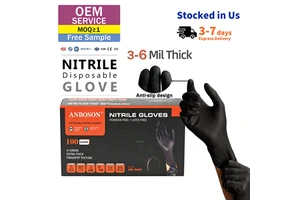 Dentists Use 100% Pure Latex Free Powder Free Thickened Heavy Duty Disposable Nitrile Gloves