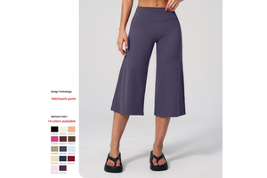 Yoga Capri Pants European American Summer High Waist Quick Dry Loose Sports Fitness Yoga Pants for Women