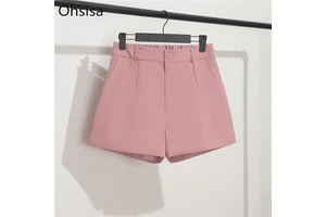 Wholesale New Arrival Hot Sale Women Summer Button Zipper Simple Short Pants Pure Color Lady Suit Shorts