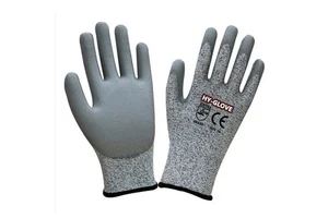EN388 4X43D Glass Handling Construction Anticut 7 HPPE PU Coated Anti Cut Gloves Level 5 Cut Resistant Gloves Guante Anticorte