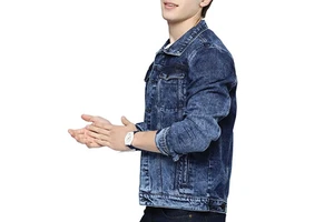 Men Stylish Denim Jeans Jacket/ Vintage Style Jacket Male Men Regular Clothing Length Denim Fabric Casual for sale