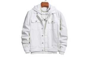 Fashion Denim Jacket For Men Jeans Two Piece Set Autumn Slim Fit Matching Sets Casual Streetwear Winter Fleece Lining Jacket