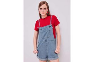 2026 High Quality Women's Denim Overalls Shorts Casual/Formal Breathable Eco-Friendly Summer Washed Solid Multi-Pocket Jean