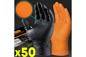 Heavy Duty Nitrile Gloves 8Mil Extra Thick Mechanic Home Garden Disposable Glove with Textured Grip Antislip Safety Work Gloves