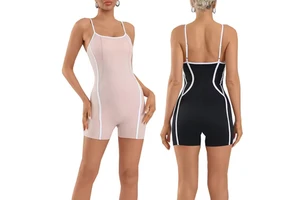 Women's Yoga Wear Backless Workout Gym Jumpsuit Sleeveless Sports Bodysuit Bodycon Sports Jumpsuit