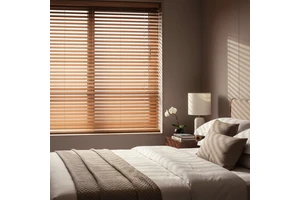 Modern Design Eco-Friendly Durable Electric Automatic Horizontal Wooden Blinds Waterproof Paulownia Basswood Plain
