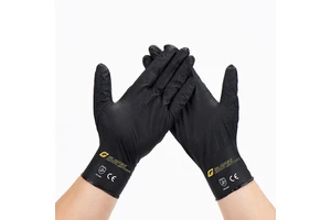 Disposable Nitrile Safety Gloves Customizable PVC Thick Black Barber Tattoo Shop Gloves with Nail Latex Free