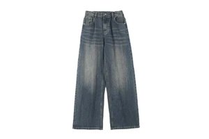 High Quality Baggy Men's Jeans Unisex Loose Fit Straight Wide Leg Plus Size Washed Hip Hop Streetwear for Winter Wholesale