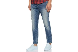 Wholesale Men's Designer Denim Jeans Mid Wash Slim Tapered Fit Pants Custom Logo Stretch Male Casual Trousers Manufacturer