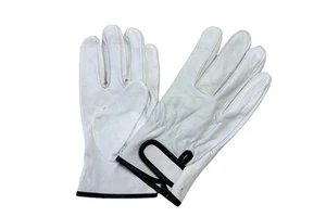 Genuine Goatskin Leather Work Gloves for Drivers and Cyclists Labor Protection Safety Gloves with Adjustable Cuffs No Lining