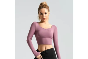 High Quality Women's Long-Sleeved Yoga Top Breathable Quick Dry Lightweight Fitness Top