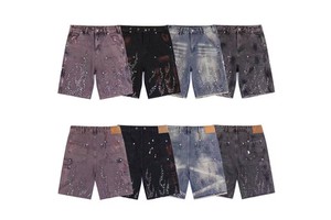 WOMEN New Arrive Custom Knees Diamonds Rhinestone Baggy Cargo Jeans Denim Shorts Jeans Tassel Shorts Jorts Designer for Men