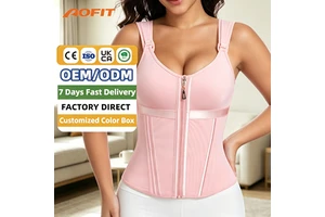 AOFIT Waist Trainer Double Compression BBL Shaper Tummy Control Slimming Vest Corset With Bra For Women