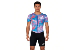 Great Quality Custom Sports Training Competition Sublimation Transfer Print Quick-Drying Men Running Jumpsuits