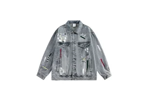 Service Loose Fit Women's Embroidered Denim Jackets Luxury Winter Outerwear With Short Coat Womens Jeans