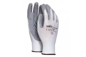 INDUSTRIAL STARTER SPA Nylon Nitrile Safety Gloves Grey Pack of 10