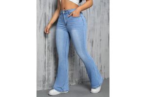 High Waisted Flare Leg Stonewashed Denim Pants Solid Gray Cotton Full Length Casual Women's Jeans Autumn Style